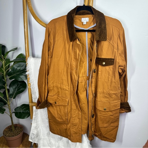 Joan Rivers Barn Coat with Corduroy Collar sz L - Picture 1 of 9